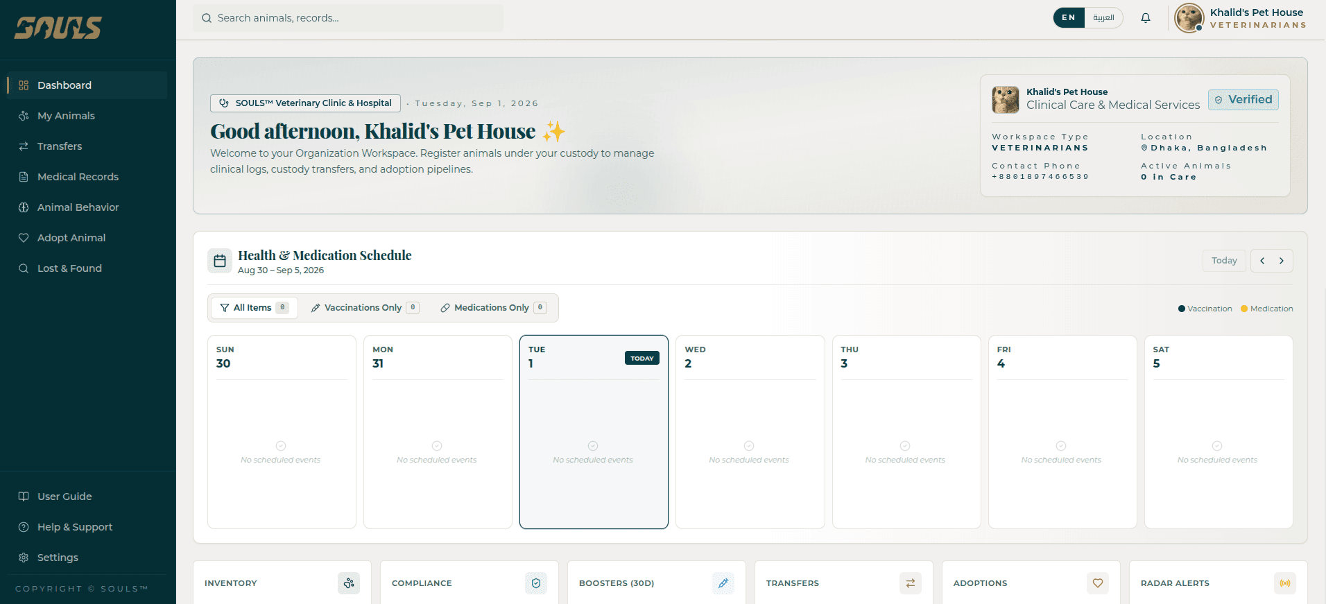 Workspace Dashboard